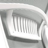 Witte rugleuningsteun met ventilatiesleuven van de Thuisgebruik bureaustoel ESTRIA van hjh OFFICE