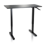 Zwart Zit- Sta bureau STAND CR met een zwengel voor hoogteverstelling van hjh OFFICE – 360-gradenweergave (vooraanzicht 20°)