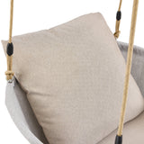 Beige kussen van de Skylo hangstoel met touwophanging van hjh LIVING
