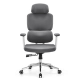 Grijze Professionele bureaustoel Ergomy WF 2 met stoffen bekleding en een vijfster-voet met zwenkwielen van hjh OFFICE – 360-gradenweergave (vooraanzicht 0°)