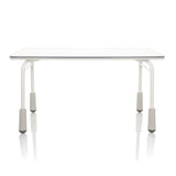 Lichtgrijs Kinder bureau KID GRO T met wit frame en grijze standvoeten van hjh OFFICE – 360-gradenweergave (vooraanzicht 0°)