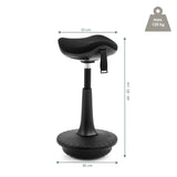 Maattekening van de stahulp Balance Sit Ergo met een hoogte van 60–83 cm van hjh OFFICE