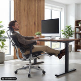 Luxe directiestoel ERGOHUMAN PLUS LEGPRO GEN2 met netrug in het zwart van hjh OFFICE (AI-gegenereerde afbeelding)
