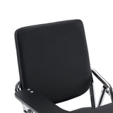 Zwarte rugleuning en armleuning van de Esto T klapstoel met chromen frame van hjh OFFICE