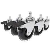 Stuhlrolle 5x ROLO SKATE CT 11mm/75mm in Silber und Transparent mit Feststellbremse für Hartböden von hjh OFFICE