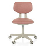 Roze Kinder bureaustoel KID CLASSIC met gewatteerde zitting en vijfpoot met zwenkwieltjes van hjh OFFICE – 360-gradenweergave (vooraanzicht 0°)