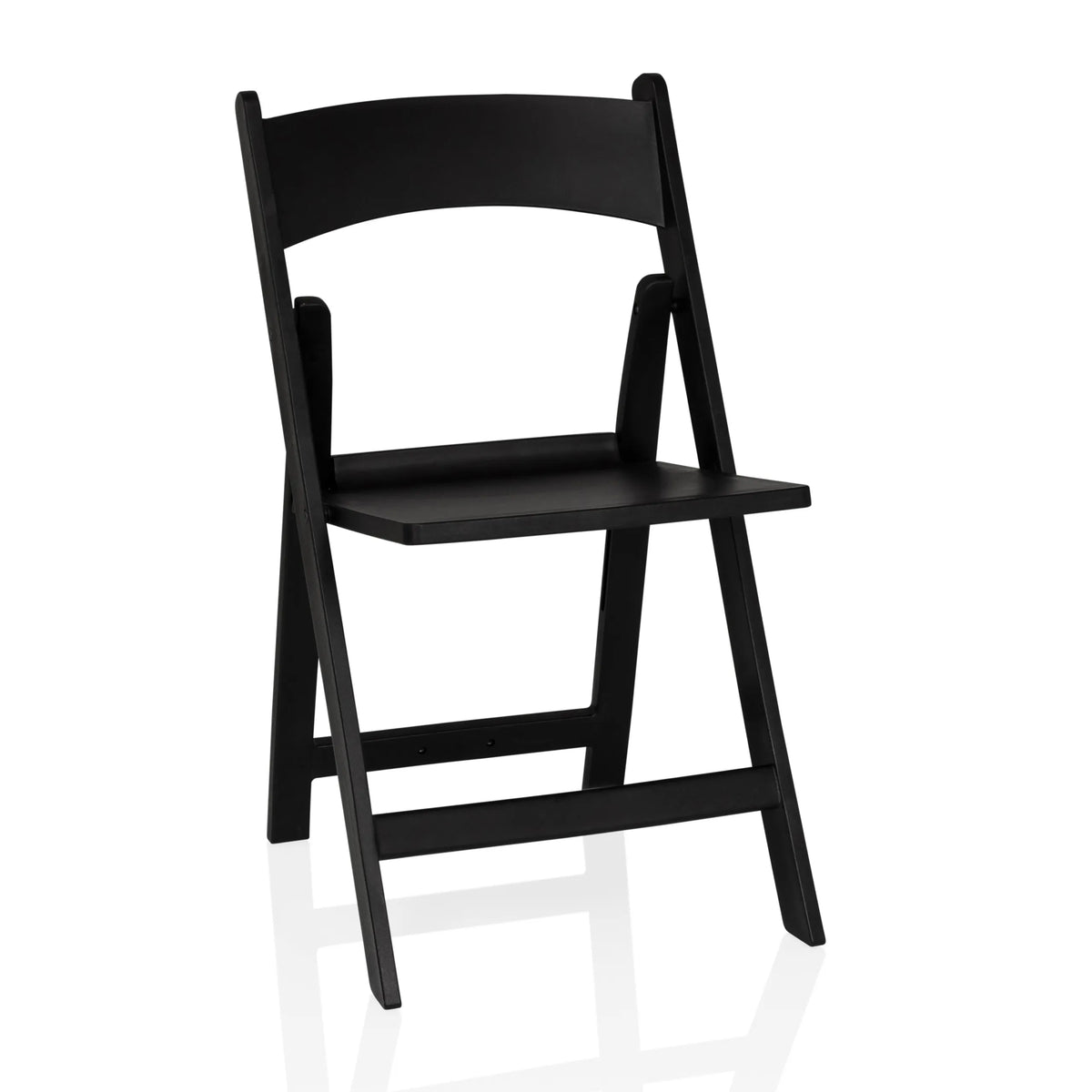 Zwarte Outdoor stoel TRAVANO 1 met rugleuning en vierkant frame van hjh LIVING – 360-gradenweergave (vooraanzicht 14°)