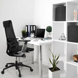 Zwarte professionele bureaustoel GENIDIA SMART BLACK CM met netrug en chromen frame van hjh OFFICE