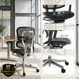 Luxe directiestoel ERGOHUMAN BASE GEN2 met netbespanning en verstelbare zitting van hjh OFFICE (AI-gegenereerde afbeelding)