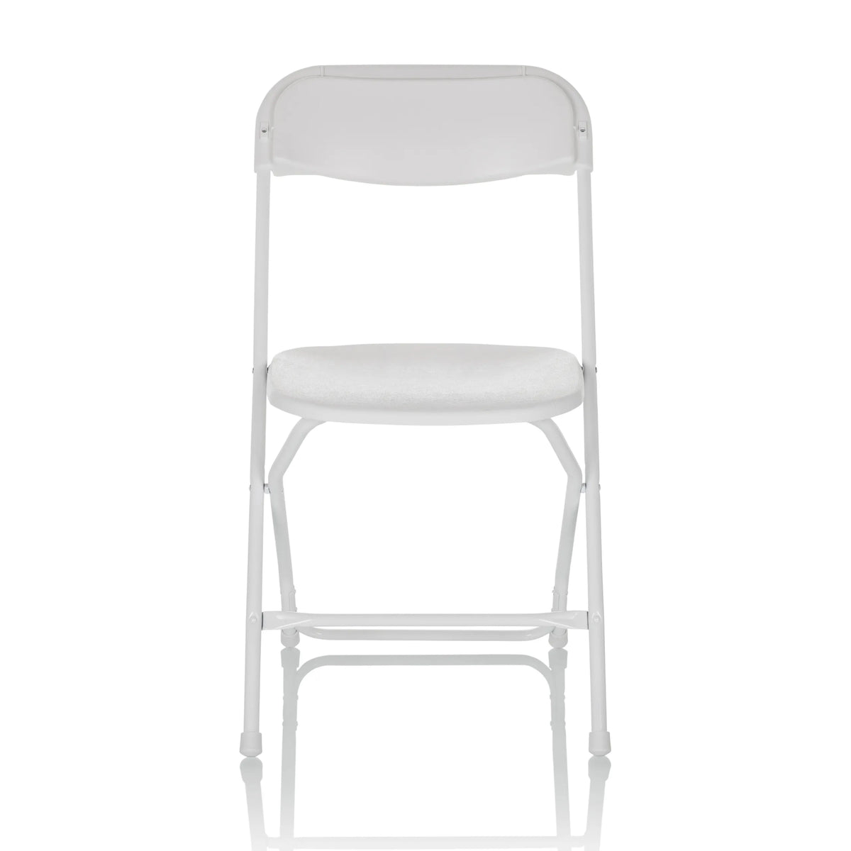 Witte Outdoor stoel TUDELA XXL W met gepolsterd zitvlak en frame van hjh OFFICE – 360-gradenweergave (vooraanzicht 0°)