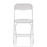 Witte Outdoor stoel TUDELA XXL W met gepolsterd zitvlak en frame van hjh OFFICE – 360-gradenweergave (vooraanzicht 0°)