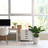 Groene Kunstplant DIEFFENBACHIA in een witte overpot voor een licht raam van hjh OFFICE