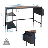 Technische tekening van het Bureau WORKSPACE H I van 120 × 60 cm en een draagvermogen van 100 kg van hjh OFFICE