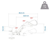 Technische tekening van de Armleuning RELEX RT1 met een lengte van 40,4 cm en een draaglast van 5 kg van hjh OFFICE