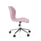 Roze Kinder bureaustoel JOY II met stikseloptiek en vijfpoot onderstel met wieltjes van hjh OFFICE – 360-gradenweergave (zijaanzicht 80°)