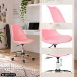 Rosa Home-Office-Bürostuhl FANCY PRO mit verchromtem Fußkreuz und Rollen von hjh OFFICE