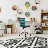 Kinder bureaustoel KIDDY COMFORT I in grijs en turquoise met metalen rolvoet van hjh OFFICE