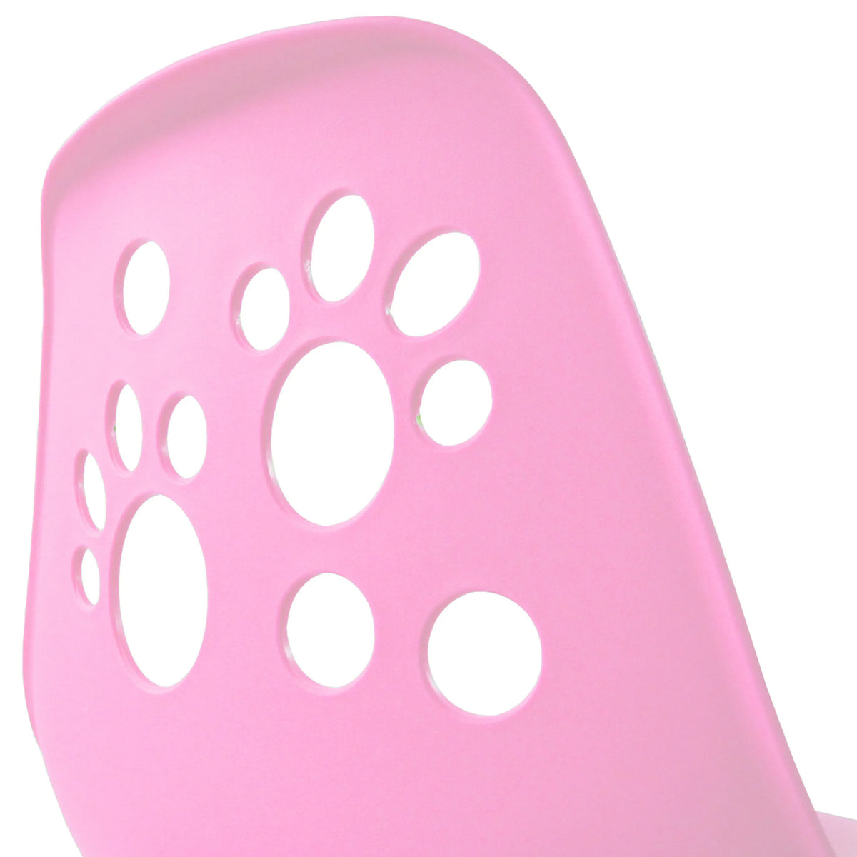 Roze rugleuning met pootafdruk-uitsparingen van de Kinder bureaustoel FANCY I van hjh OFFICE