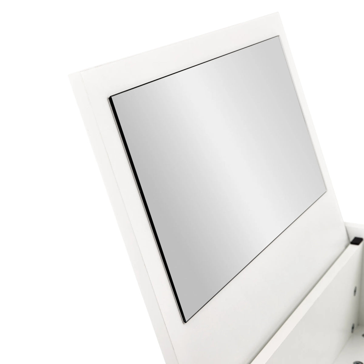 Spiegeloppervlak van de Glamdesk Make-up Spiegel met een wit frame van hjh LIVING