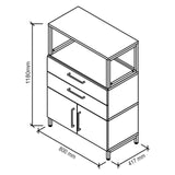 Technische tekening van het FlexWall dressoir met 800 × 417 mm van hjh OFFICE PRO