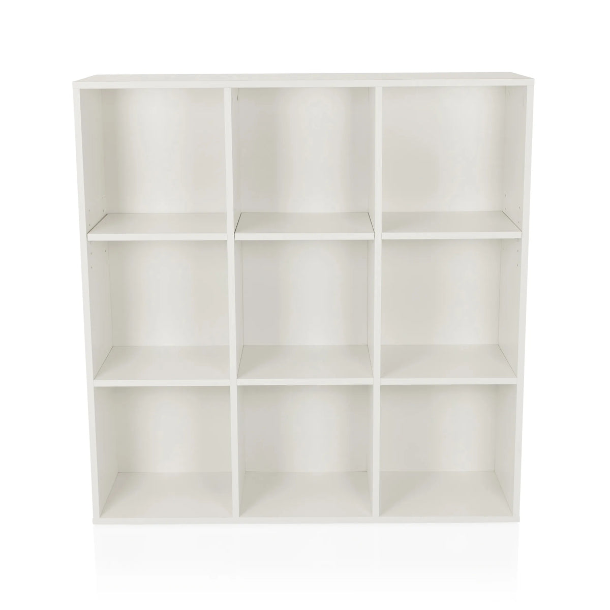 Witte BJORKE plank met negen open vierkante vakken van hjh LIVING – 360-gradenweergave (vooraanzicht 0°)