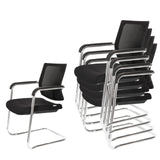 Stapelbare vergaderstoelen LEVIA V in het zwart met chromen frame en armleuningen van hjh OFFICE