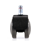 Zwenkwiel met metalen pen van de 5x ROLO FREE 11mm/50mm bureaustoelwielen voor harde vloeren in zwart van hjh OFFICE