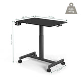 Maattekening van het Zit- Sta bureau Stand K met een breedte van 72,5 cm van hjh OFFICE