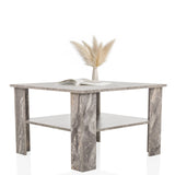 Grijze Salontafel BISMO met vierkant blad en een aflegplateau van hjh LIVING