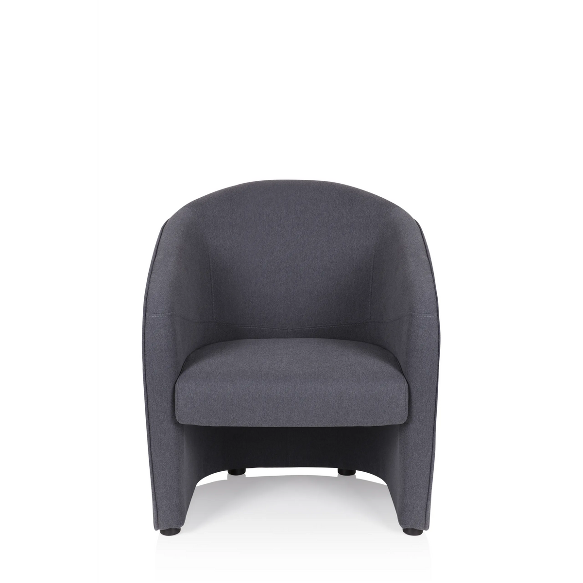 Donkergrijze Gestoffeerde fauteuil SAN JUAN met afgeronde rugleuning en armleuningen van hjh OFFICE – 360-gradenweergave (vooraanzicht 0°)