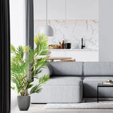 Groene kunstplant ARECA I in een grijze structuurpot van hjh OFFICE
