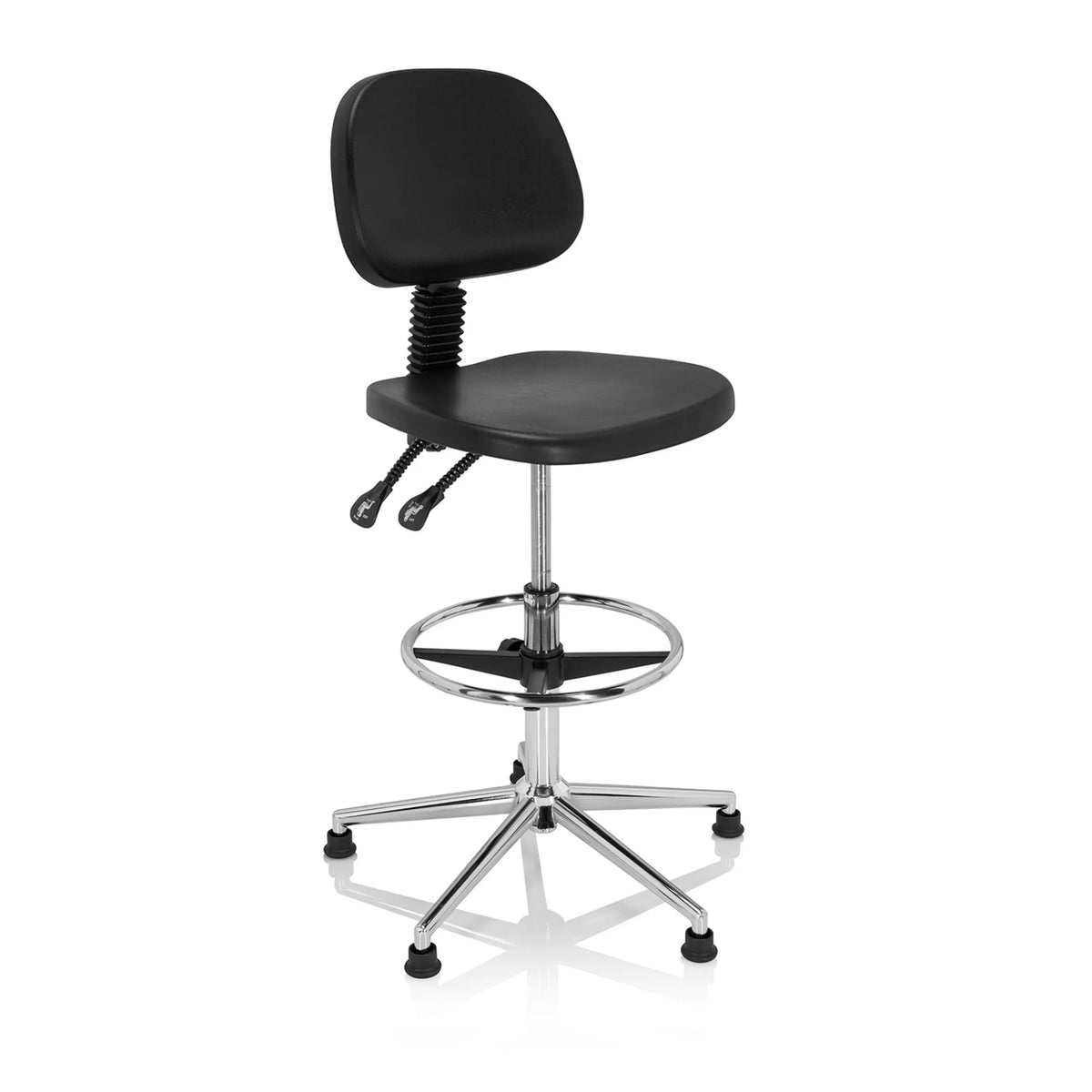 Zwarte Baliestoel TOP WORK 24 I met voetring en vijfsterrenmetalen kruis van hjh OFFICE