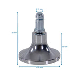 Maataanzicht van de Vloerdoppen STAND C met een hoogte van 60 mm en een diameter van 55 mm van hjh OFFICE