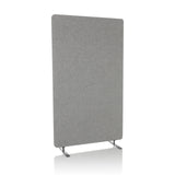 Lichtgrijze Scheidingswand FLEXMIUT STAND met twee standvoeten van hjh OFFICE – 360-gradenweergave (vooraanzicht 15°)