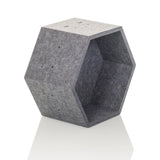 Grijze zeshoekige scheidingswand FLEXMIUT STORE S van vilt van hjh OFFICE – 360-gradenweergave (schuin vooraanzicht 45°)