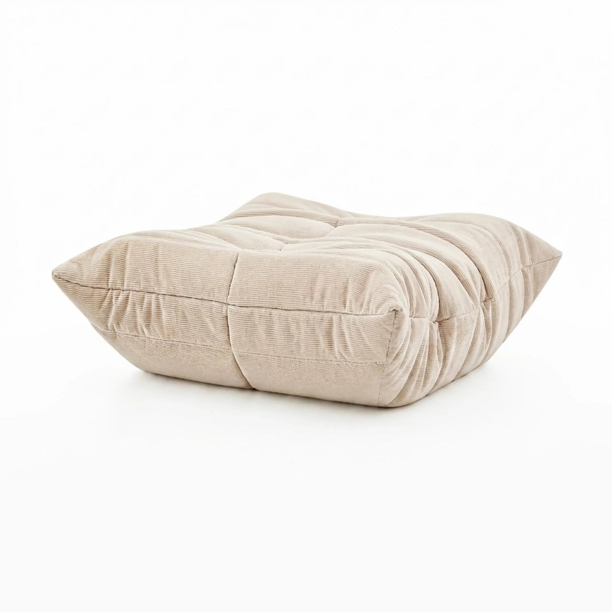 Beigefarbener Sitzsack Sitzolo Podi mit gesteppter Oberflächenstruktur von hjh LIVING