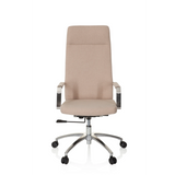 Beige Thuisgebruik bureaustoel SARANTO PLUS I met armleuningen en vijfpoot met zwenkwielen van hjh OFFICE – 360-gradenweergave (vooraanzicht 0°)