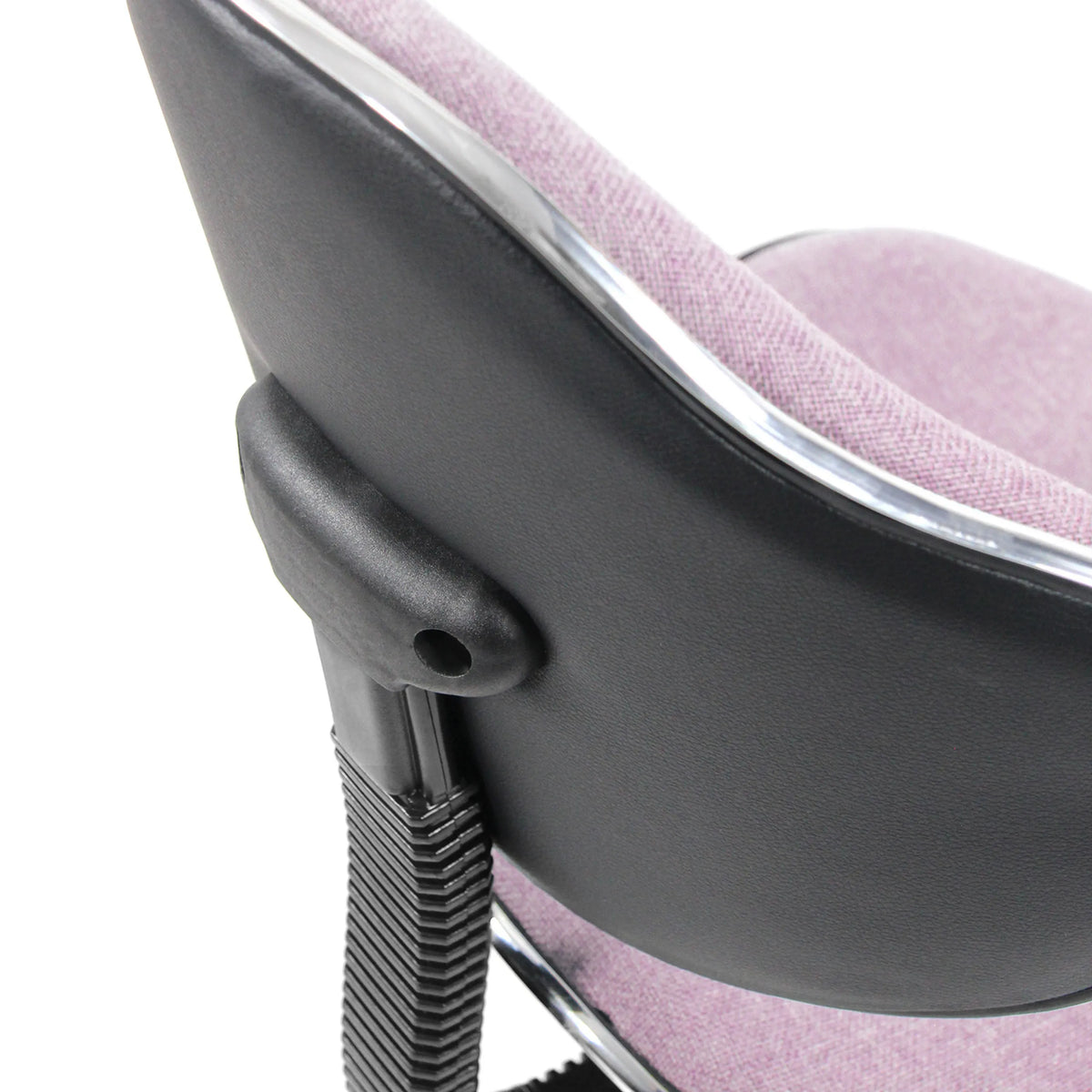 Rugleuning van de KIDDY GTI-3 kinder bureaustoel in roze met zwarte kunststof schaal en chromen frame van hjh OFFICE