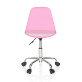 Roze Kinder bureaustoel FANCY II met gebogen kuip en vijfster-onderstel met wieltjes van hjh OFFICE – 360-gradenweergave (vooraanzicht 0°)