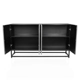 Open interieur van de METALLIO commode in zwart en zilver van hjh LIVING