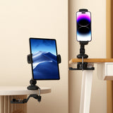 Houder voor mobiele telefoon & tablet FLEXMOBI III in zwart met tafelbevestiging van hjh OFFICE