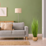 Groene kunstplant CORTADERIA in een gevlochten mand van hjh OFFICE