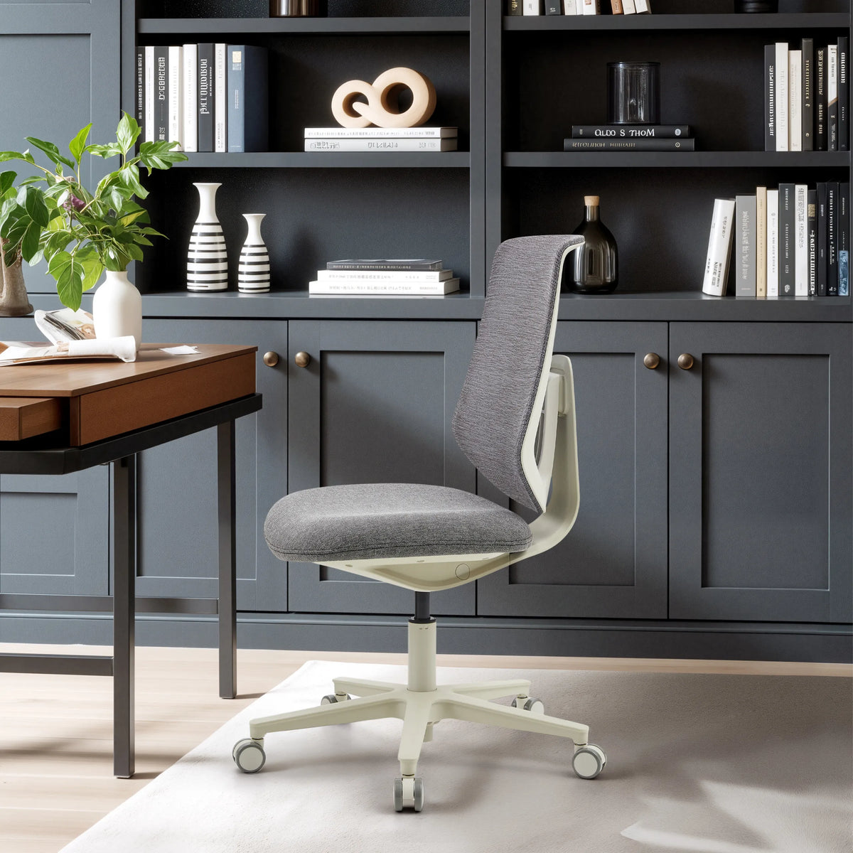 Grijze Thuisgebruik bureaustoel Sitflex Lady met licht frame en wieltjes van hjh OFFICE