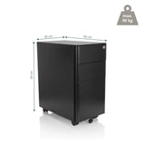 Maatafsbeelding van het ladeblok COLOR I met 50 × 30 cm en een draagvermogen van 90 kg van hjh OFFICE