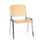Vierfußstuhl XT 600 C H in Buche mit Gestell aus Chrom von hjh OFFICE – 360-Grad-Ansicht (Frontansicht 20°)