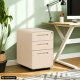 Beige COLOR PLUS I ladeblok van metaal met drie laden en zwenkwielen van hjh OFFICE (AI-gegenereerde afbeelding)