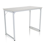 Wit Bureau WORKSPACE I met rechthoekig tafelblad en U-vormige poten van hjh OFFICE – 360-gradenweergave (schuin vooraanzicht 40°)
