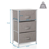 Maattekening van de Commode FOLDRESS M met een hoogte van 73 cm en een maximale belasting van 32 kg van hjh LIVING