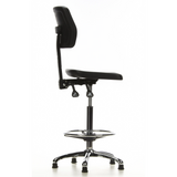 Zwarte Baliestoel TOP WORK 11 met voetring en vijfsterrenvoet van hjh OFFICE – 360-gradenweergave (zijaanzicht 100°)