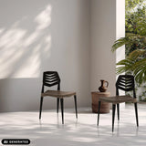 Twee Flecharo outdoor stoelen in bruin en zwart van hjh LIVING (AI-gegenereerde afbeelding)